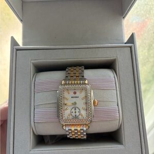Michele Gold and Silver Diamond Watch